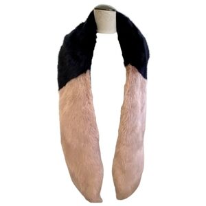 Halogen two tone pink black faux fur stole scarf wrap gift
